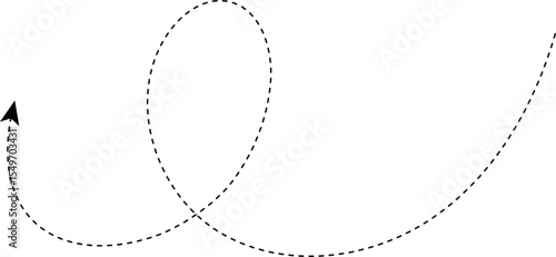 Curved and dashed arrow with one big loop