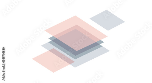 Geometric abstract art with pastel overlapping squares for modern design vector illustration