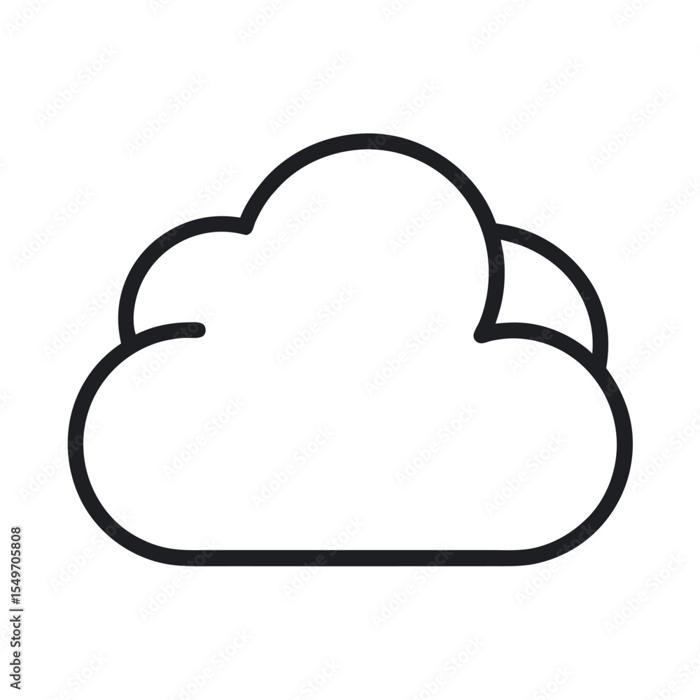 Private cloud line art vector icon. Secure cloud computing simple symbol. Private cloud line art vector icon. Secure cloud computing simple symbol.