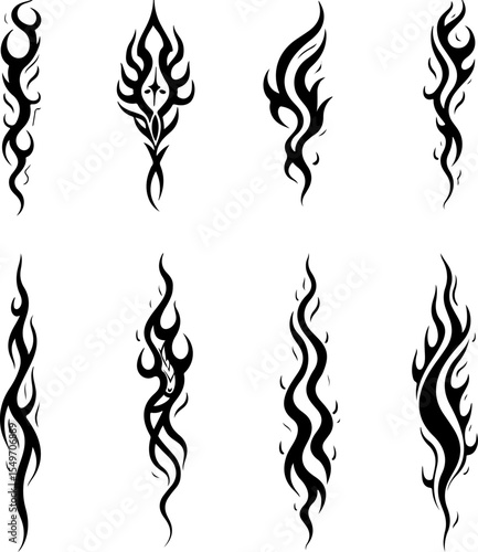Fantasy Dragon Tribal Tattoos  Silhouettes  Vectoe Collection bundle