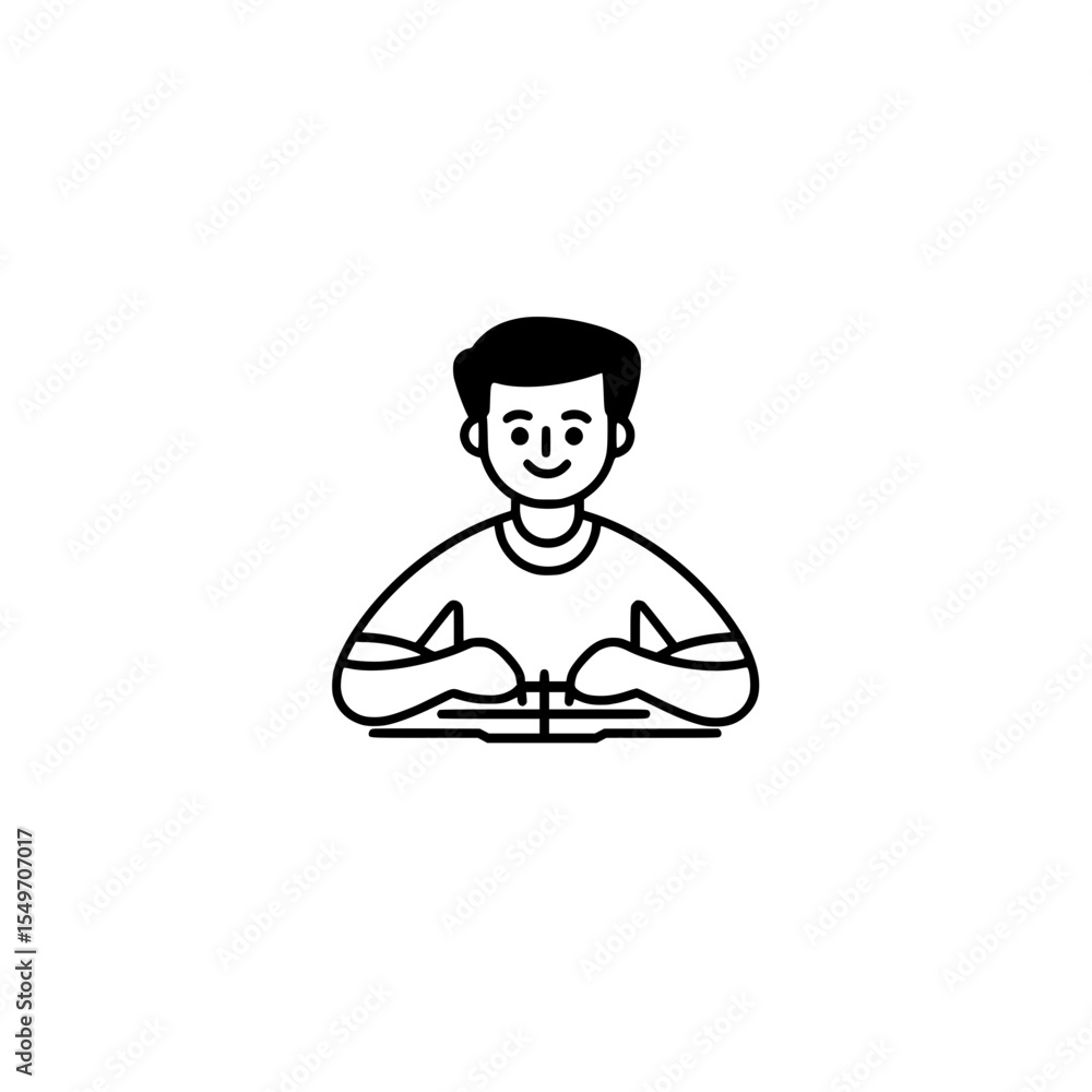 Tailor icon professional clothing maker sewing expert fashion designer character Tailor icon professional clothing maker sewing expert fashion designer character