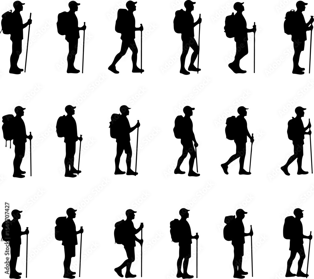 Obraz premium Mountain Hiking vector design bundle