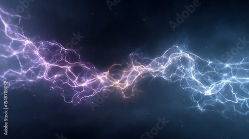 Spectacular ethereal energy discharge on dark background for various projects