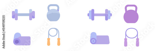 Simple fitness equipment in soft colors for a modern gym environment