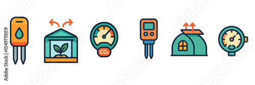 Gardening tools for monitoring plant growth and environment in a greenhouse setting