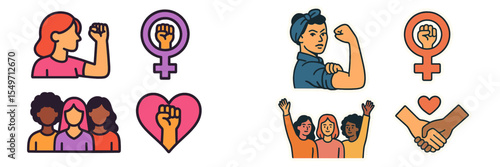 Empowerment symbols for feminism and solidarity across diverse communities during a modern movement