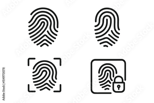 Unique fingerprint designs showcasing biometric technology and security measures for identification and access control systems