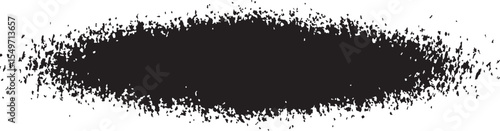 Grunge Black Oval Shape with Distressed Edges on White Background for Design Elements and Textures