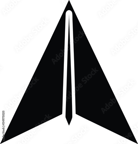 Simple Black Silhouette of a Pocket Knife with Two Blades Partially Open on White Background