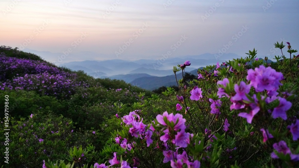 Obraz premium Beautifully blooming Hwangmaesan Mountain scenery