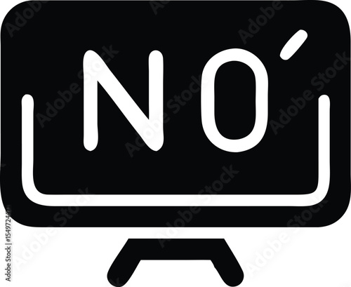 Displaying the word no  rejecting or denying  sign icon