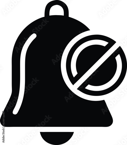 Bell icon with a disabled sign representing notifications turned off or muted