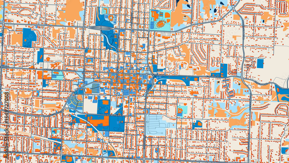Fototapeta premium Colorful Independence Street Map with Labels and Buildings