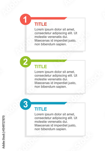 Infographics olorful numbered list