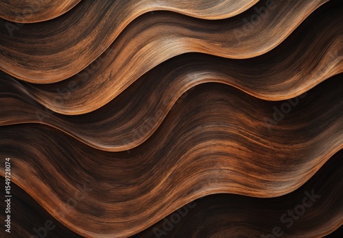 Dark wood waves form abstract design
