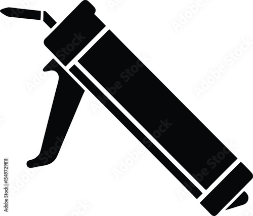 Black and White Silhouette of a Caulking Gun for Construction and Home Improvement