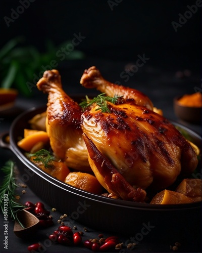 roasted chicken on a white plate