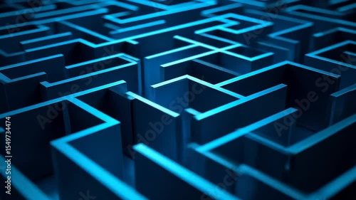 Intricate blue maze pattern representing complexity challenges and solution paths