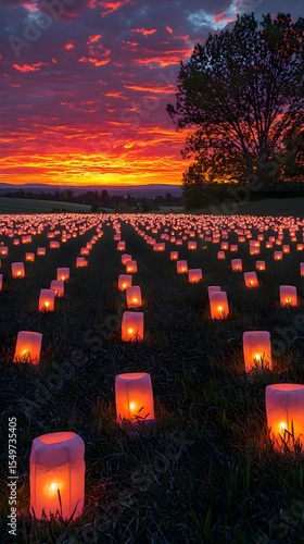 Sunset Field of Candles