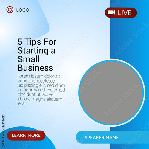 modern design template for live webinar
