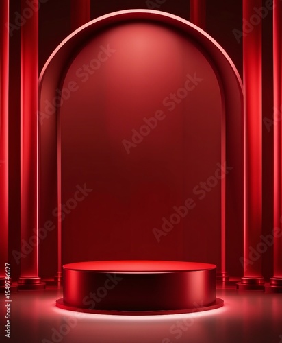stage with red curtains