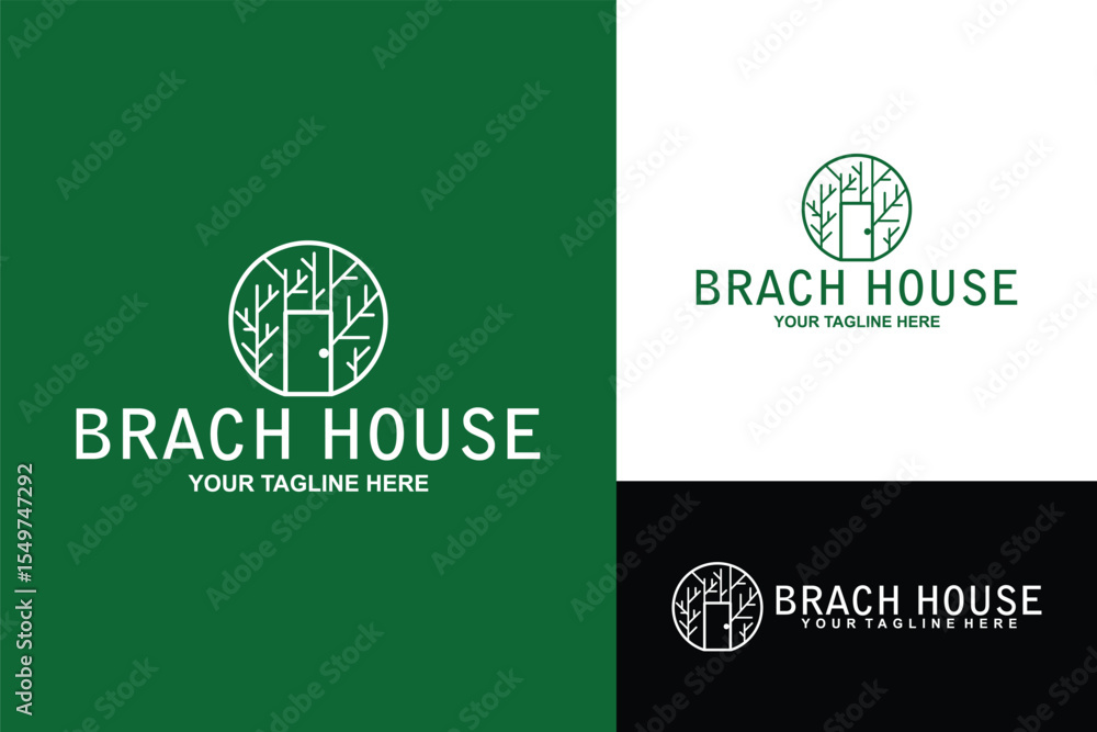 Branch house nature outdoor apartment logo design vector Branch house nature outdoor apartment logo design vector