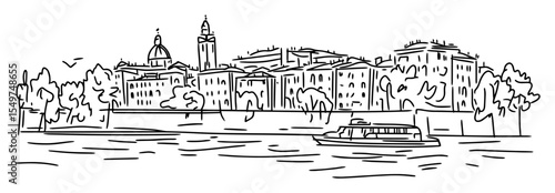 verona skyline with river and cathedral