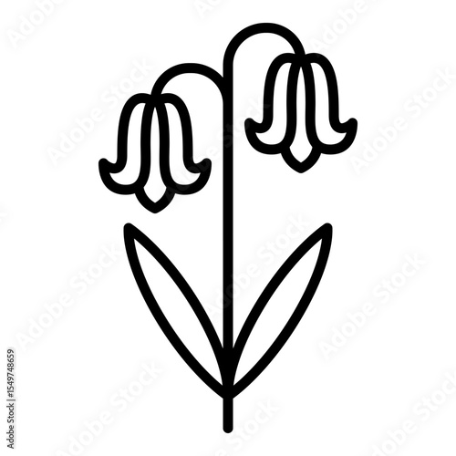 Bluebell icon. Vector line icon