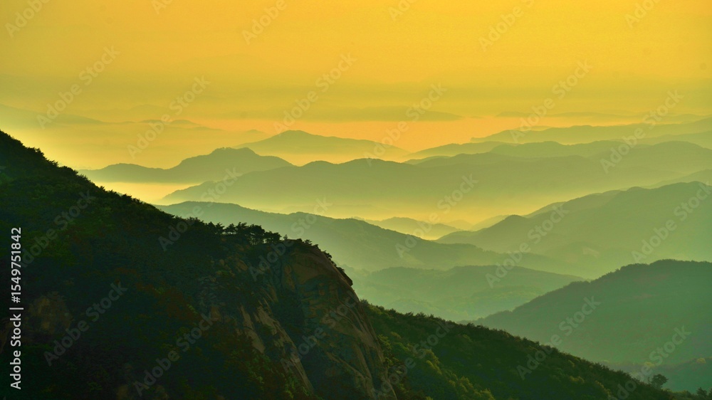 Fototapeta premium Beautiful mountain ridges in Korea