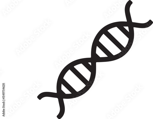 High quality DNA molecule silhouette vector for educational materials