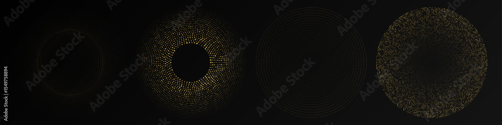 Abstract gold glowing halftone dotted background