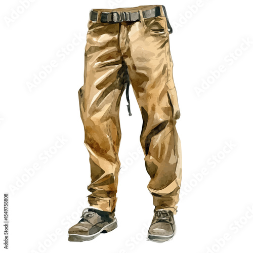 Chinos, watercolor painting vector, isolated on a white background.