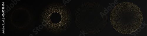 Abstract gold glowing halftone dotted background