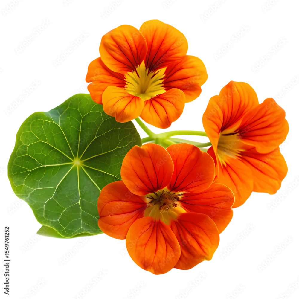 Nasturtium Blossoms isolated on transparent baackground Nasturtium Blossoms isolated on transparent baackground