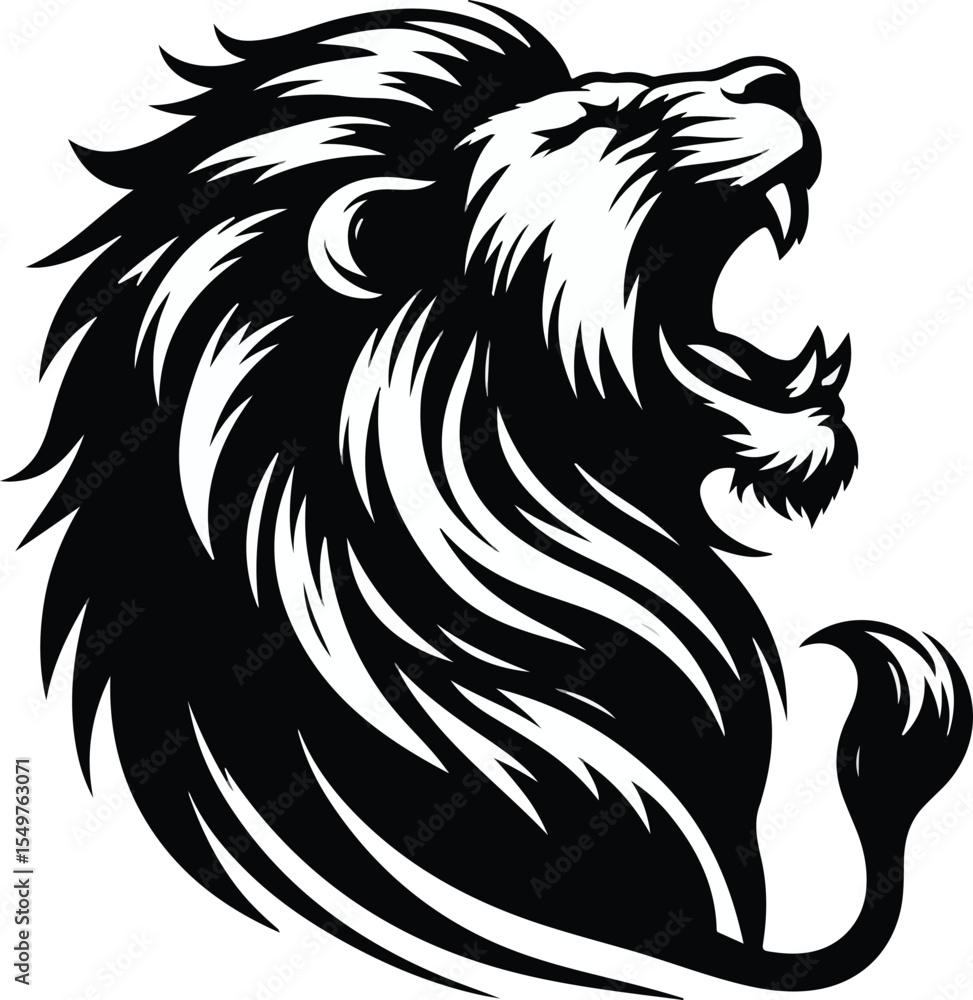Fototapeta premium a single Lion silhouette vector