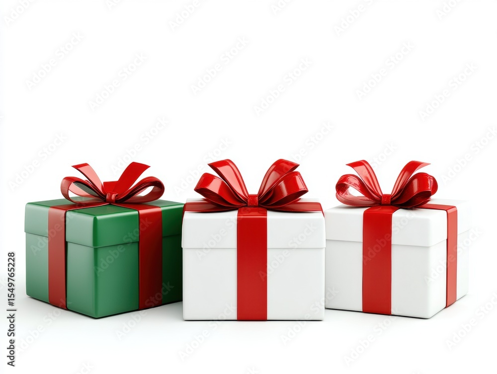 Obraz premium Three gift boxes, festive