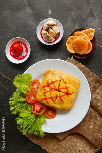 Fotografija nasi goreng pattaya or Pattaya Fried Rice (Stuffed Omelette Fried Rice)