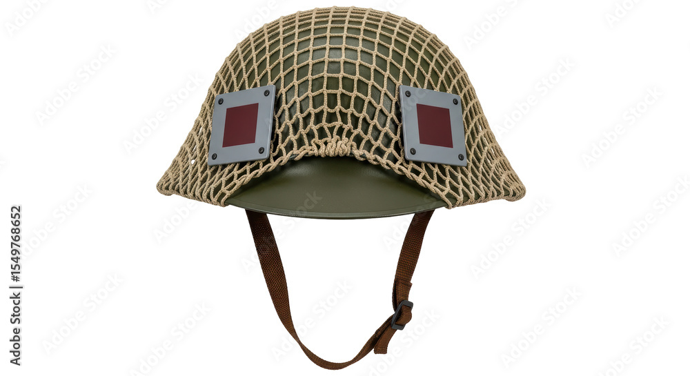 Obraz premium Isolated Military Helmet with Net