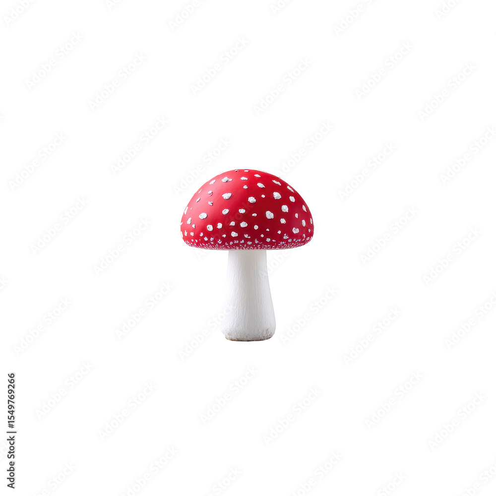 Vibrant Red Mushroom with White Dots for Nature and Fungi Themes on transparent background Vibrant Red Mushroom with White Dots for Nature and Fungi Themes on transparent background