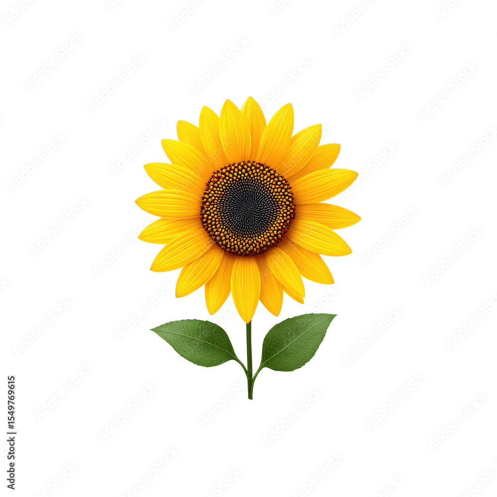 Obraz premium Bright and Vibrant Sunflower with Rich Yellow Petals and Detailed Center Against on transparent background