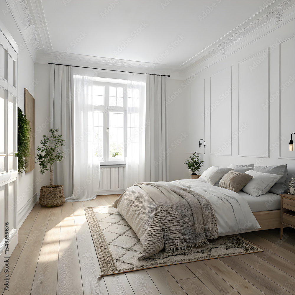 Fototapeta premium interior luxury apartment comfortable bedroom