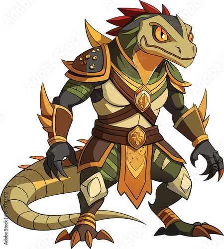 Armored Lizard Warrior Vector


