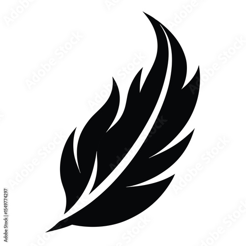 Stylized black flame fire icon vector, great for energy, safety, danger warning, heating systems, emergency icons, burning or wildfire and camping designs
