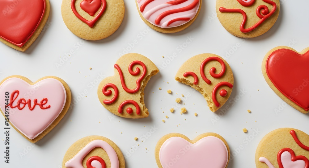 Obraz premium Delicious Valentine's Day Sugar Cookies A Sweet Treat for Your Loved One