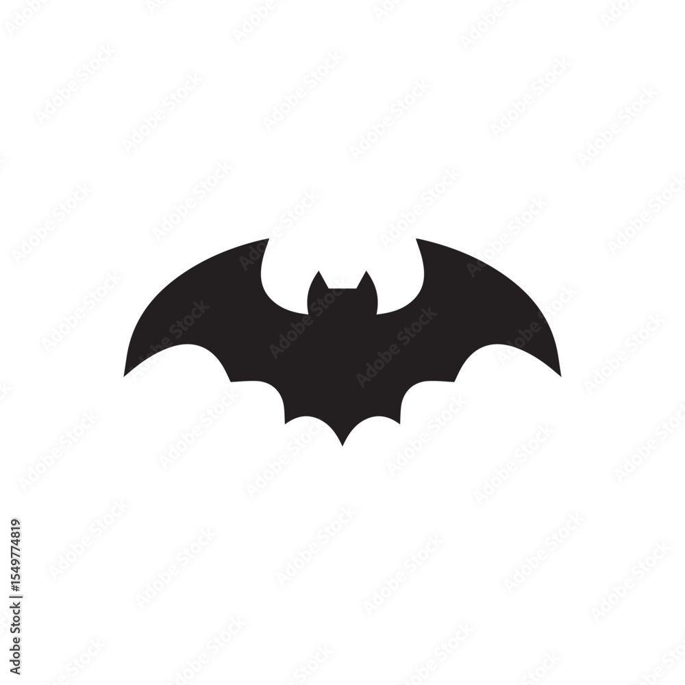 Fototapeta premium Bat vector silhouette, black color isolated on white background. Vector illustration