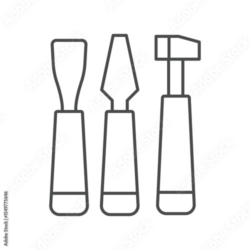 Sculpting Tool thinline icon , vector, pixel perfect, illustrator file 
