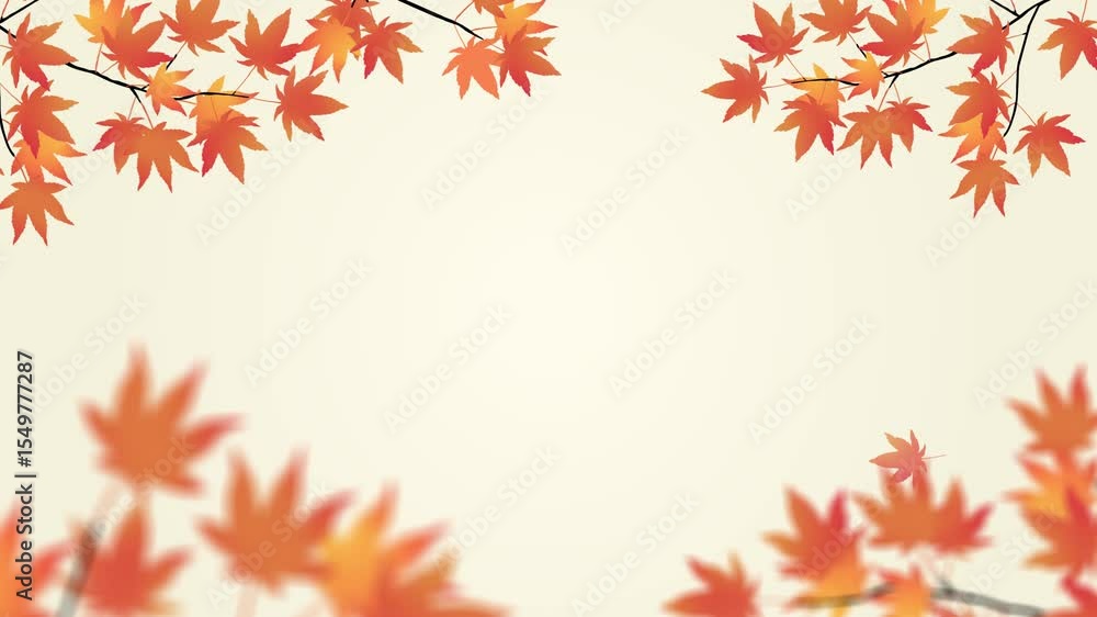 紅葉の背景アニメーション_ベージュ 紅葉の背景アニメーション_ベージュ