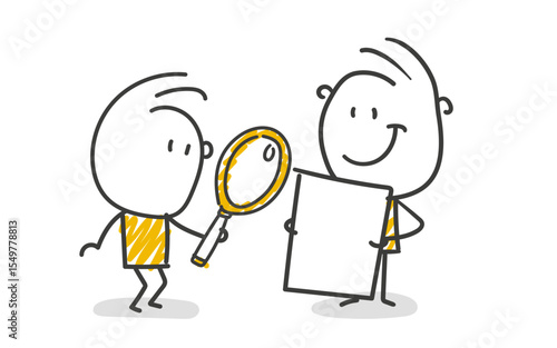 Strichfiguren / Strichmännchen: Lupe, lesen, Lesehilfe. (Nr. 869)