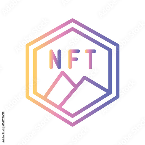 Nft Art Color gradient illustration vector icon which can easily modify or edit 
