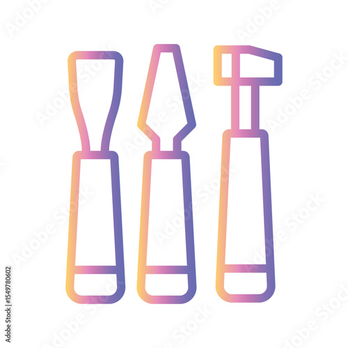 Sculpting Tool Color gradient illustration vector icon which can easily modify or edit 
